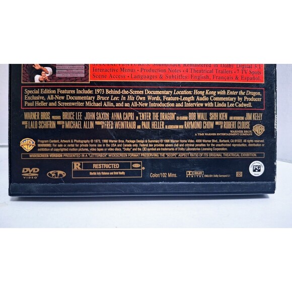 WARNER BROS BRUCE LEE ACTION PACK & ENTER THE DRAGON 10 FILM DVD LOT - Picture 4 of 7